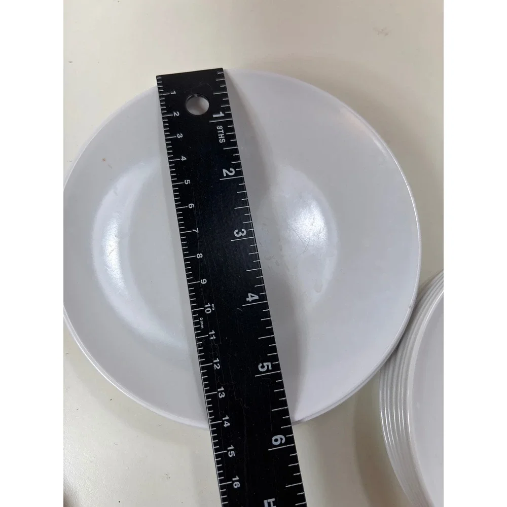 Vintage Prolon 7201 White Melamine Dessert Plates Set of 7‎ MCM 5.75 Inch